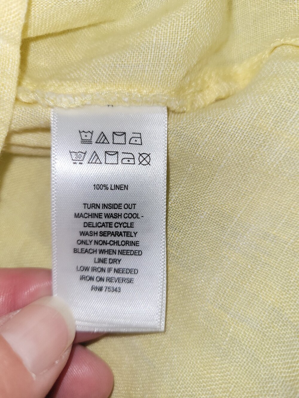 Sigrid Olsen Womens XS Oversized 100% Linen Roll Tab Sleeve Butter Yellow Shirt - Picture 12 of 12